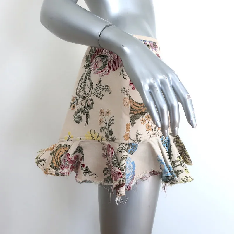 Marques'Almeida Floral Jacquard Peplum Jacket & Mini Skirt Set Size Large/10
