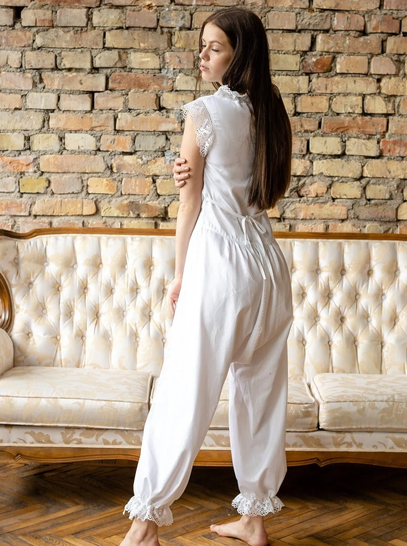 Marquise de Montespan 17th Century Inspired One Piece with Cuffed Hems