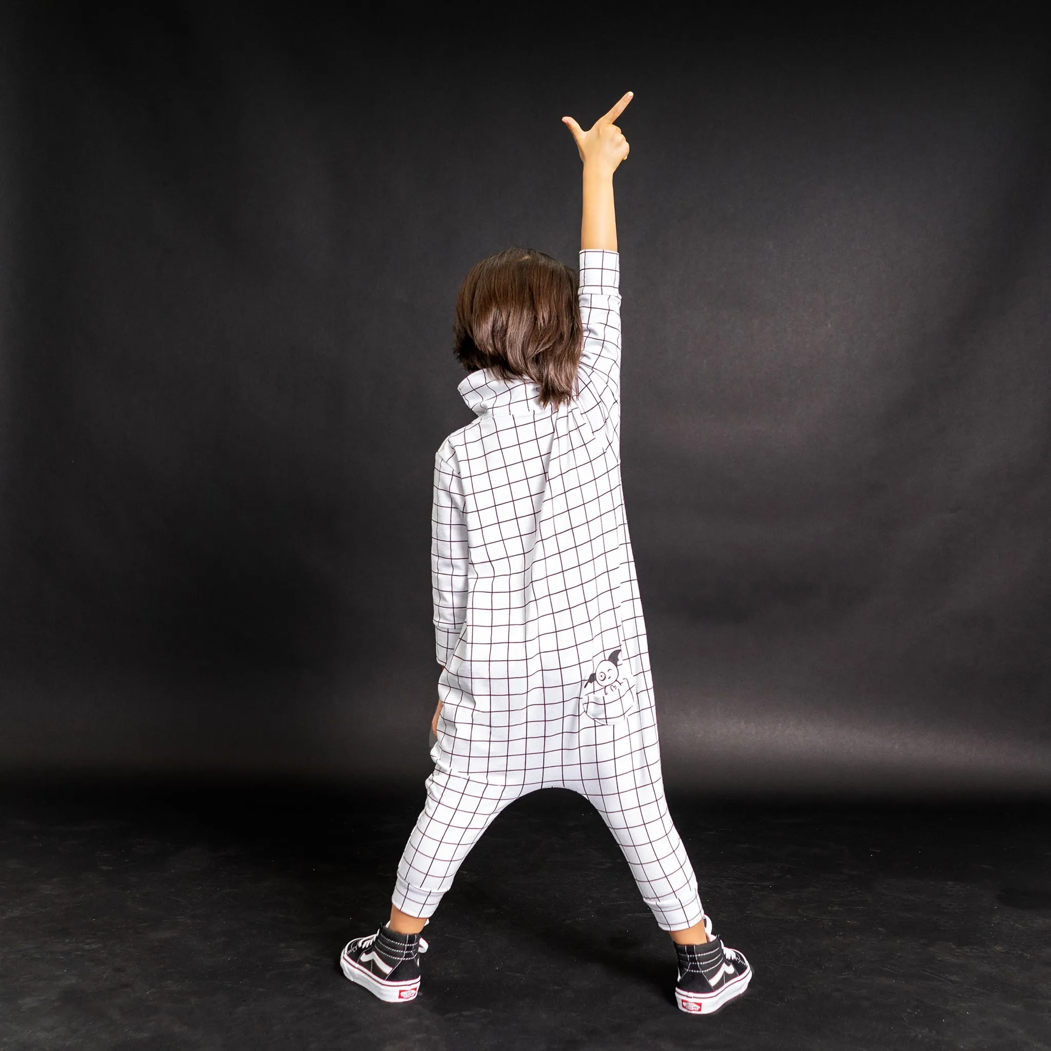 Maverick Romper - Black/White Grid