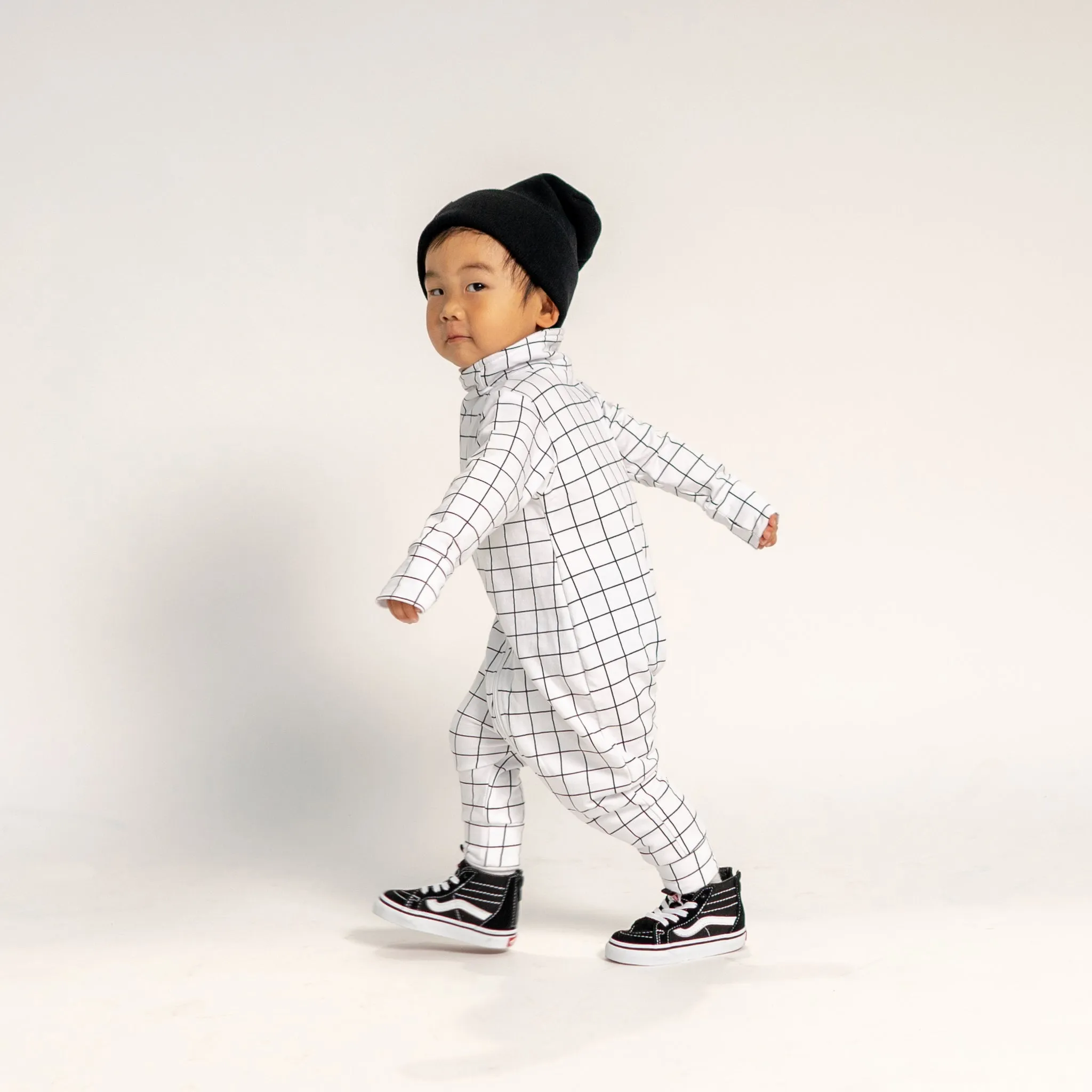Maverick Romper - Black/White Grid