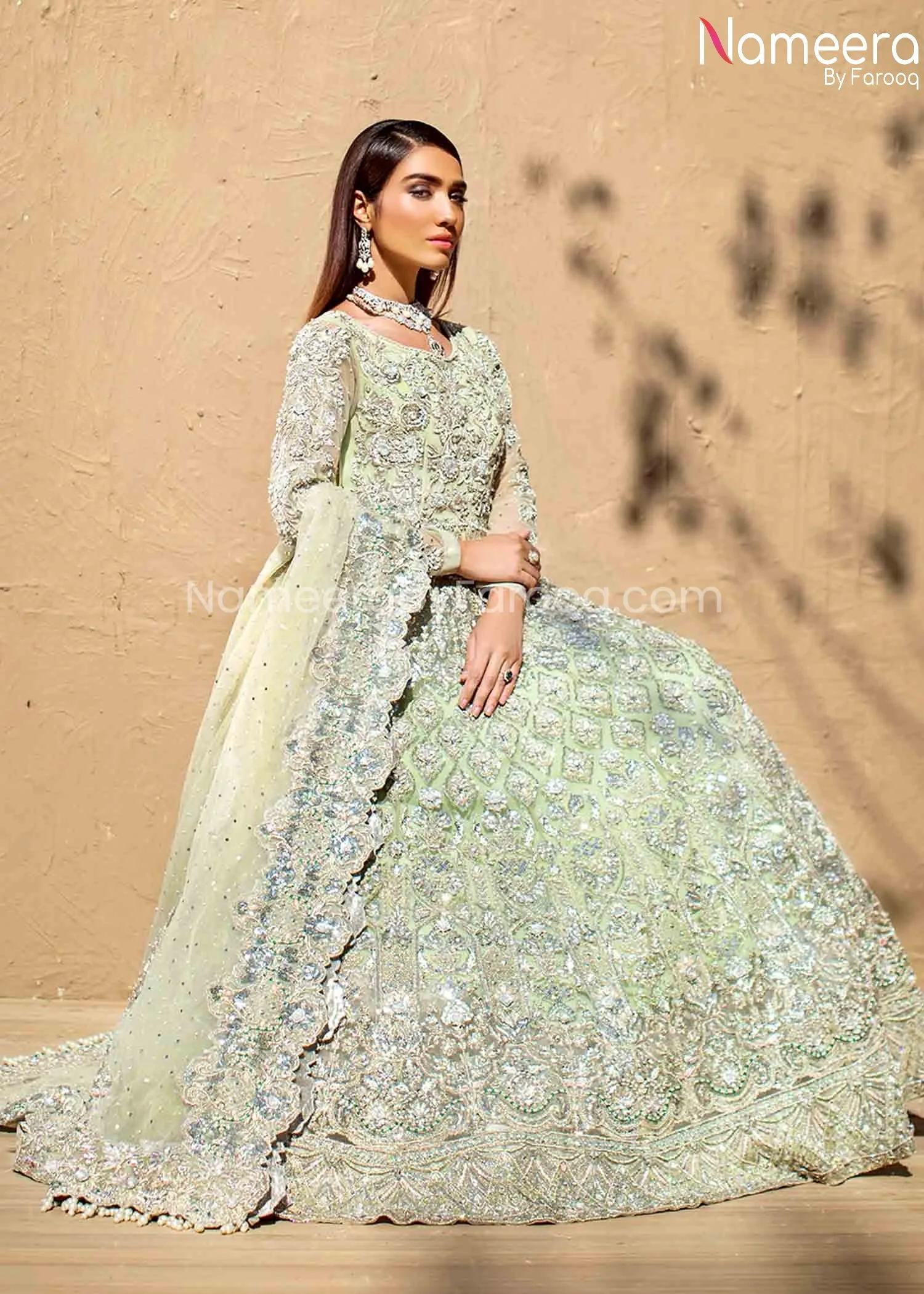 Maxi Dress for Walima with Embroidery Online #BR161