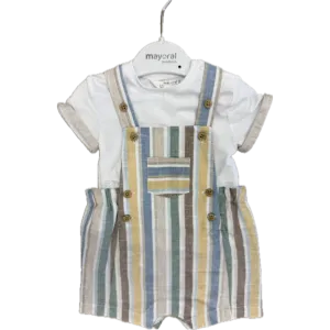 Mayoral Multicolor Dungaree Dress Up Set