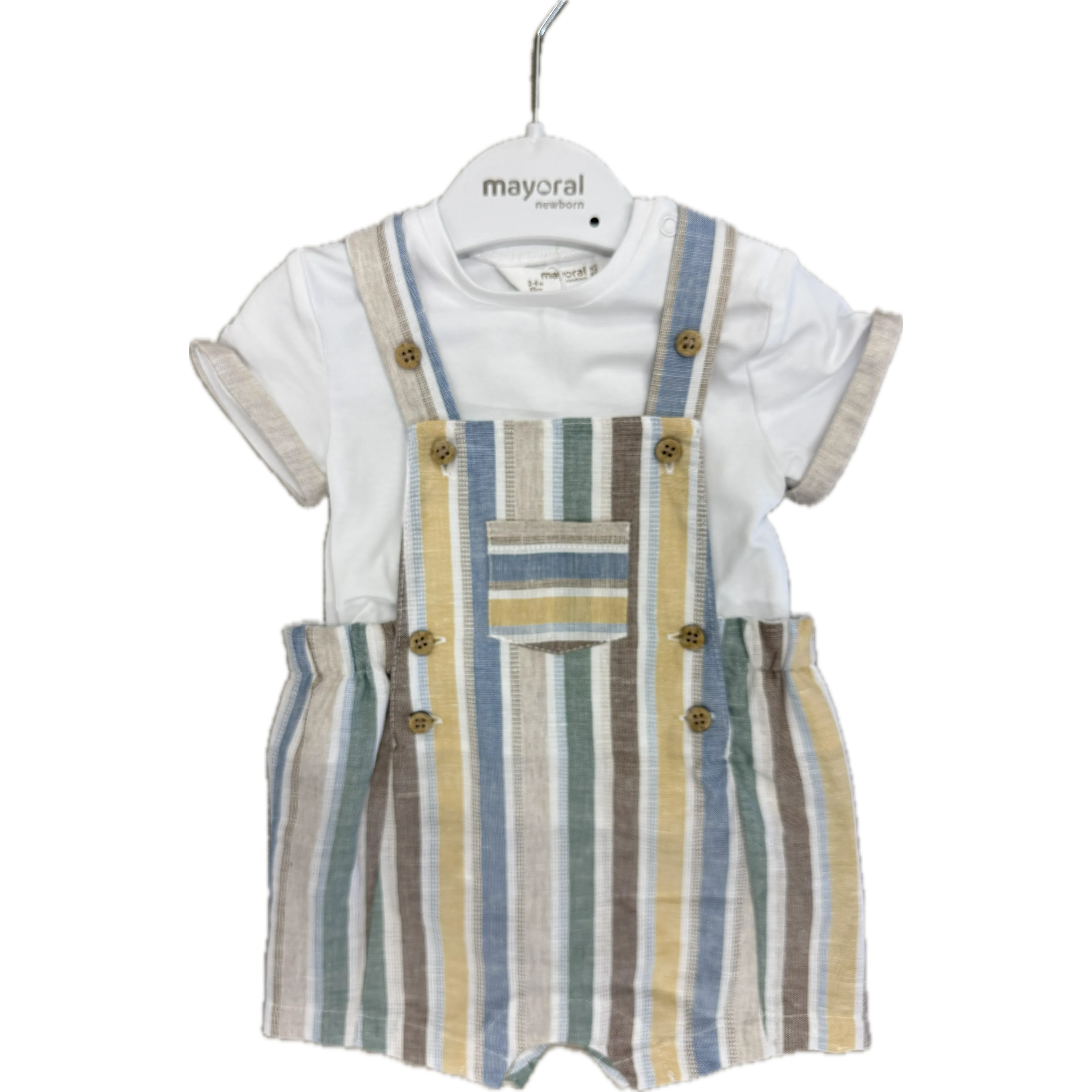Mayoral Multicolor Dungaree Dress Up Set