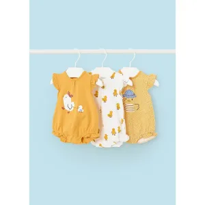 Mayoral Mustard Print Rompers