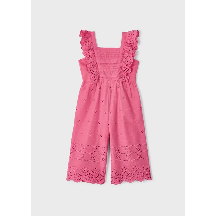 Mayoral Peony Eyelet Cotton Jumpsuit