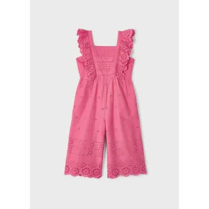 Mayoral Peony Eyelet Cotton Jumpsuit