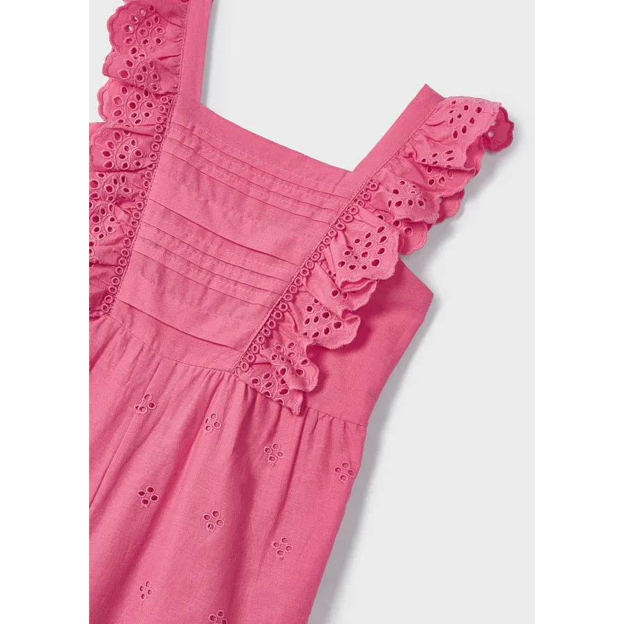 Mayoral Peony Eyelet Cotton Jumpsuit
