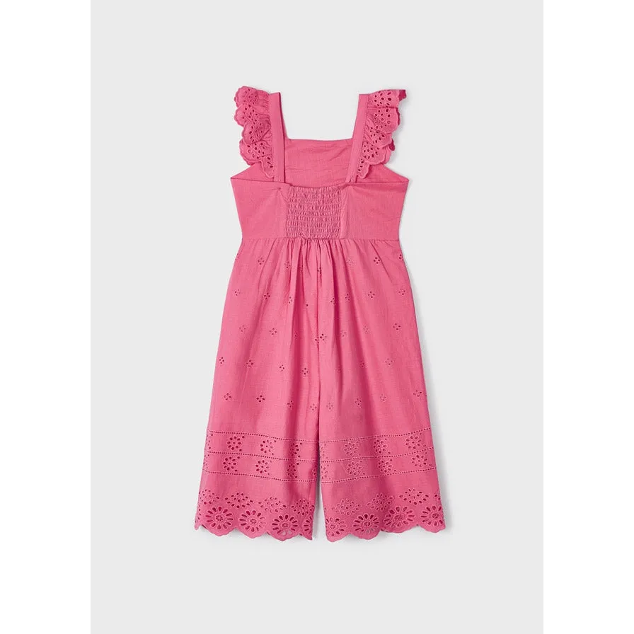 Mayoral Peony Eyelet Cotton Jumpsuit