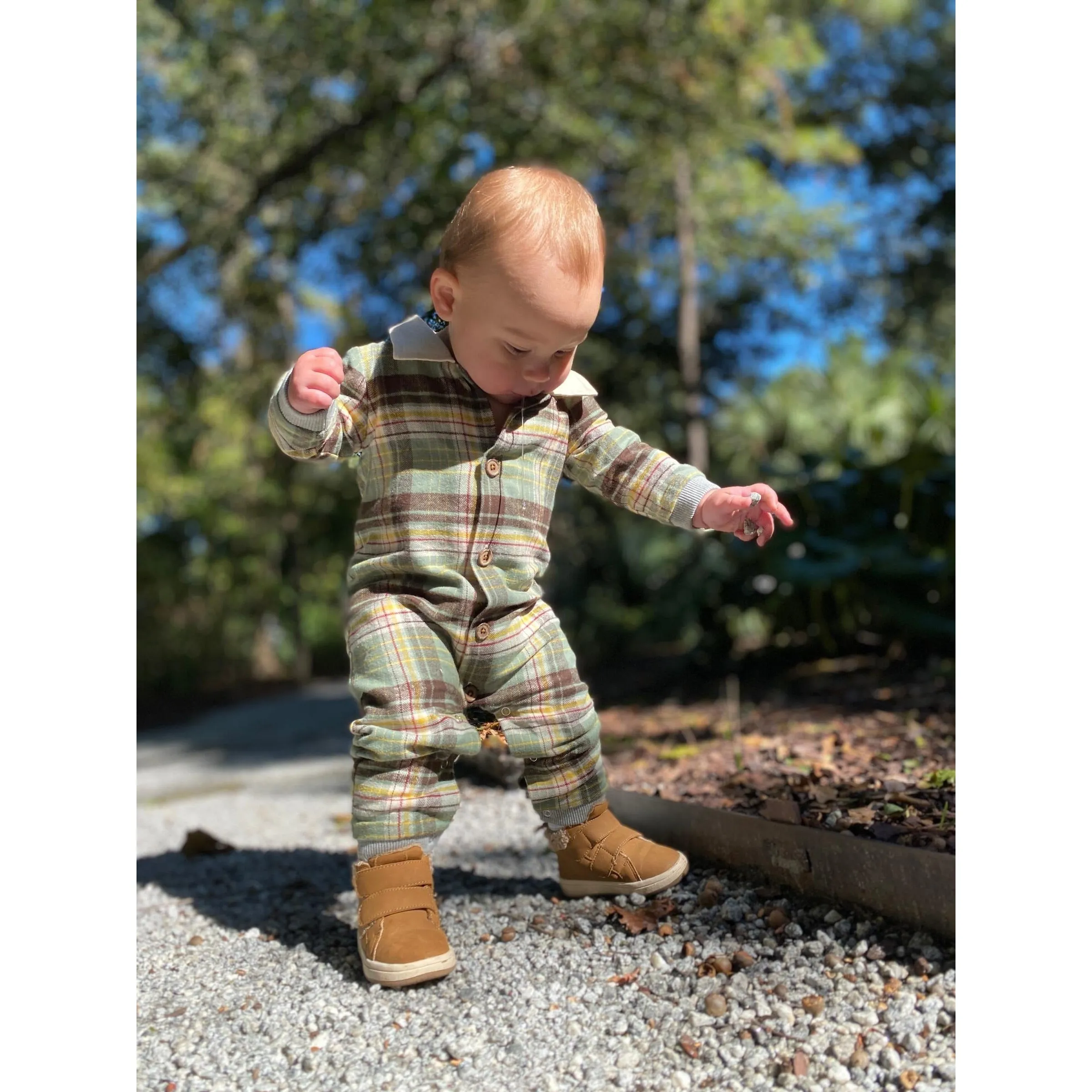 Me & Henry Gifford Romper - Green/Black