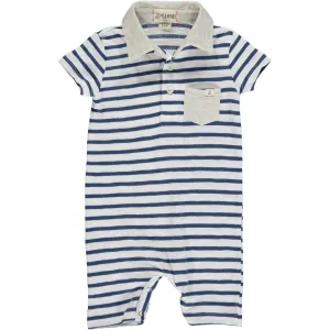 Me & Henry Saltash Polo Romper - Navy/White