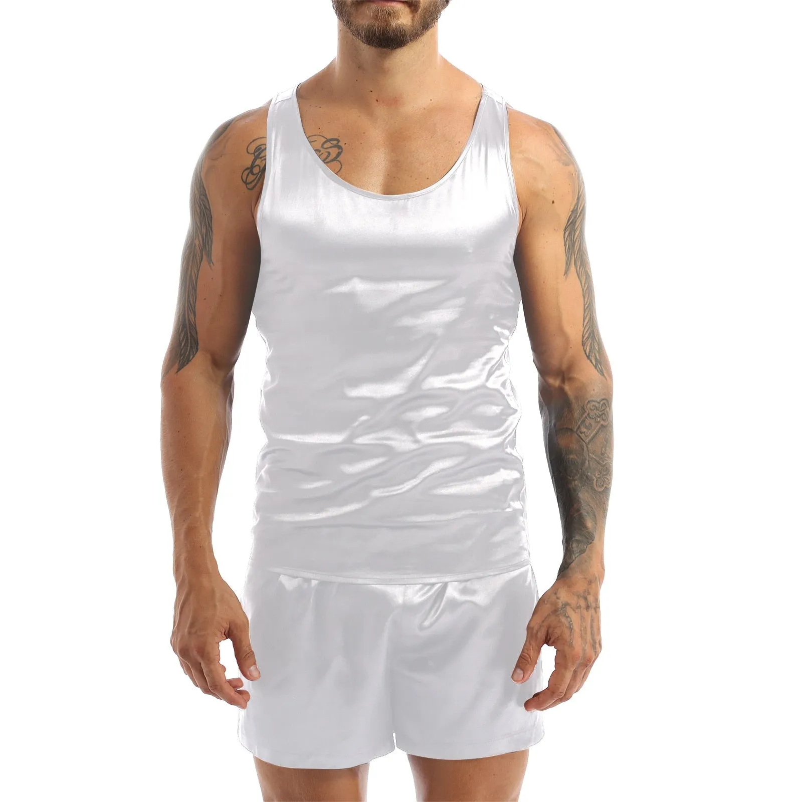 Men Satin Pyjamas Set