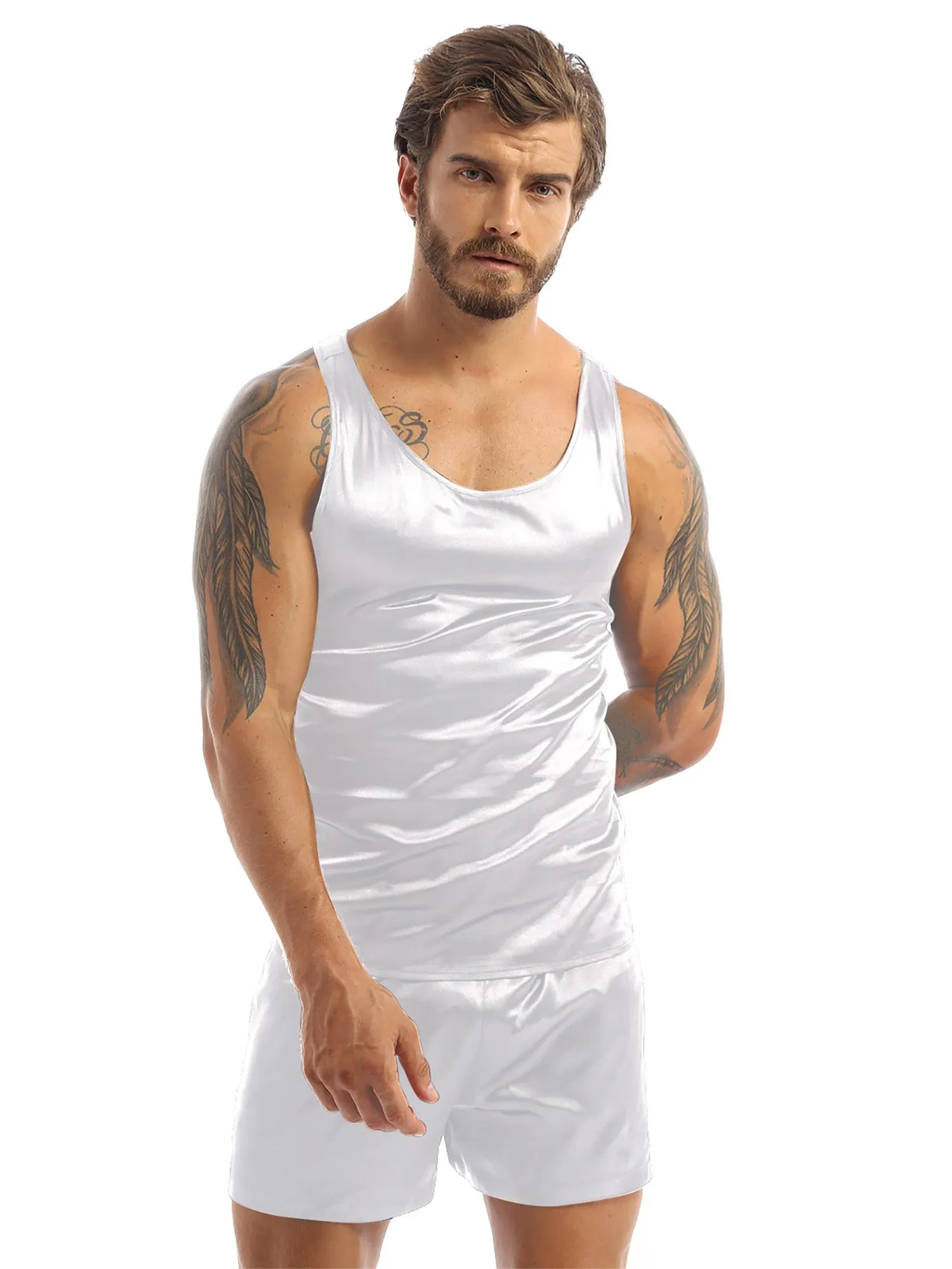 Men Satin Pyjamas Set