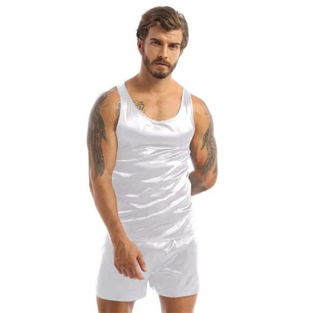 Men Satin Pyjamas Set