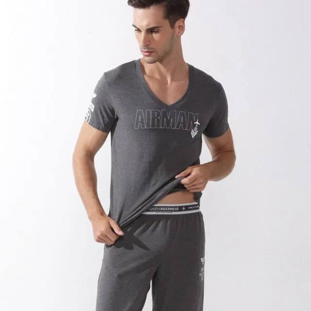 Men Sleepwear Comfortable Lounge Pyjama Set