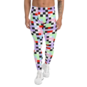 Mens Leggings, Pastel Goth Checks
