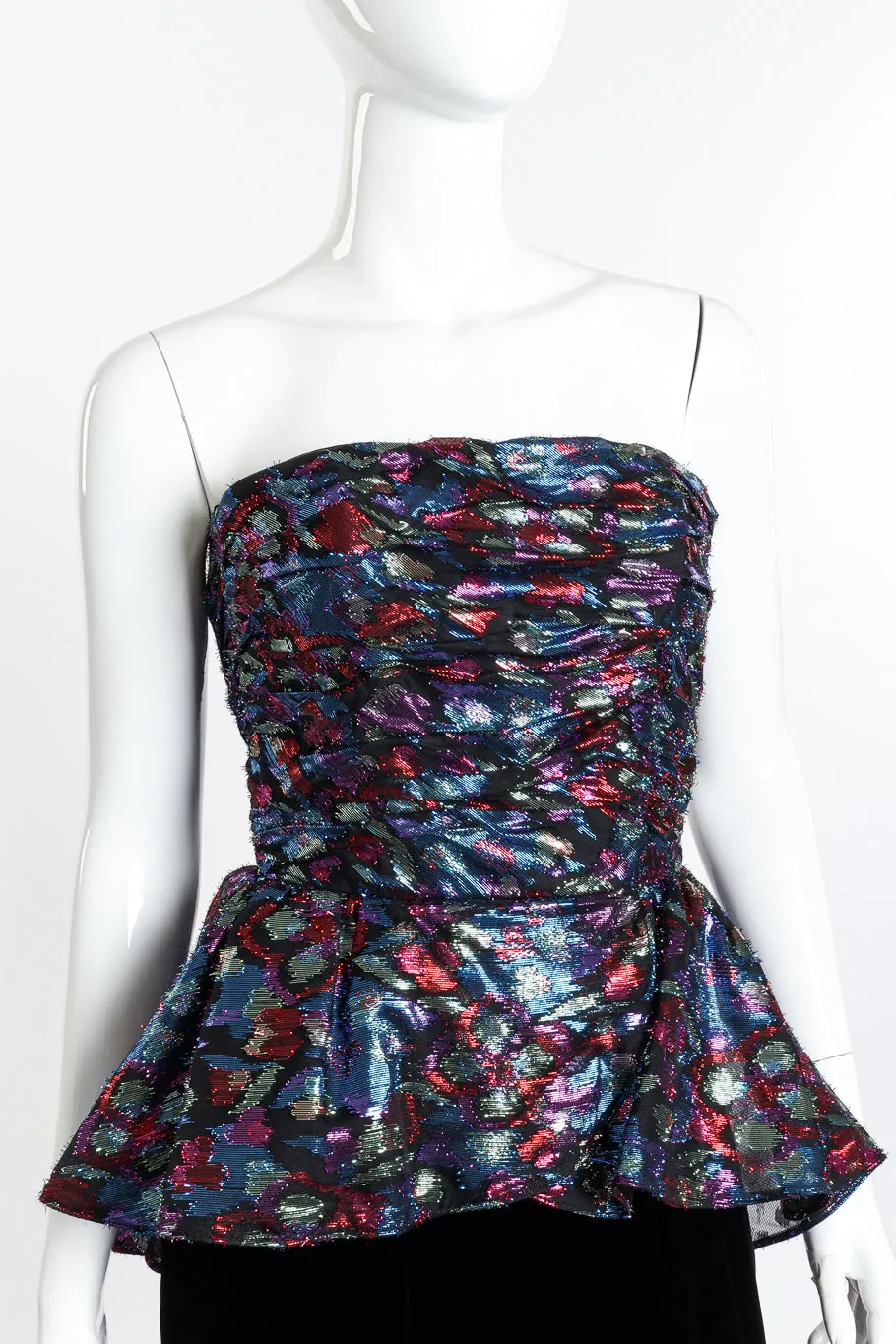 Metallic Velvet Ruffle Dress