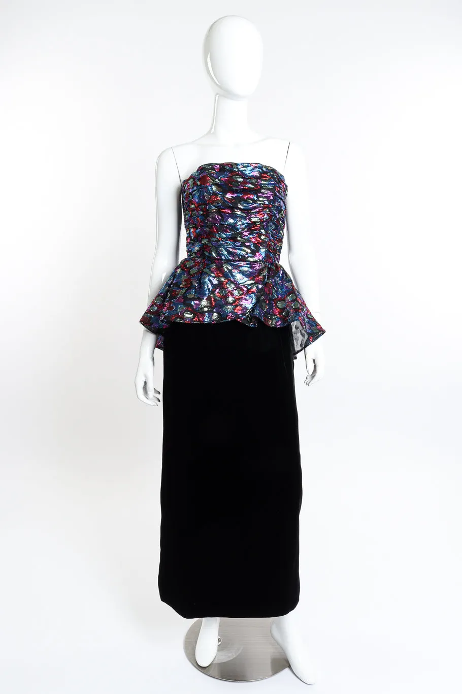 Metallic Velvet Ruffle Dress