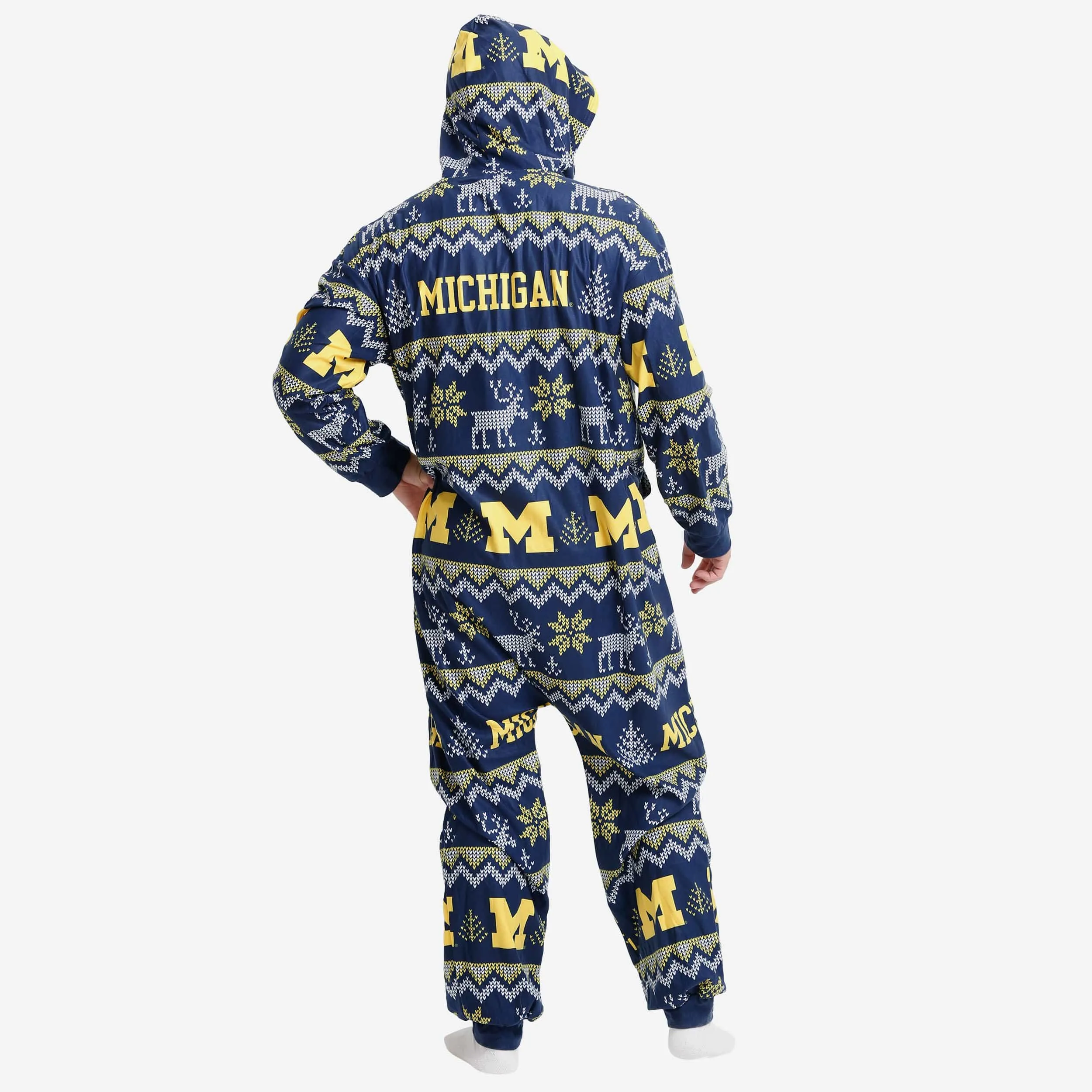 Michigan Wolverines Ugly Pattern One Piece Pajamas