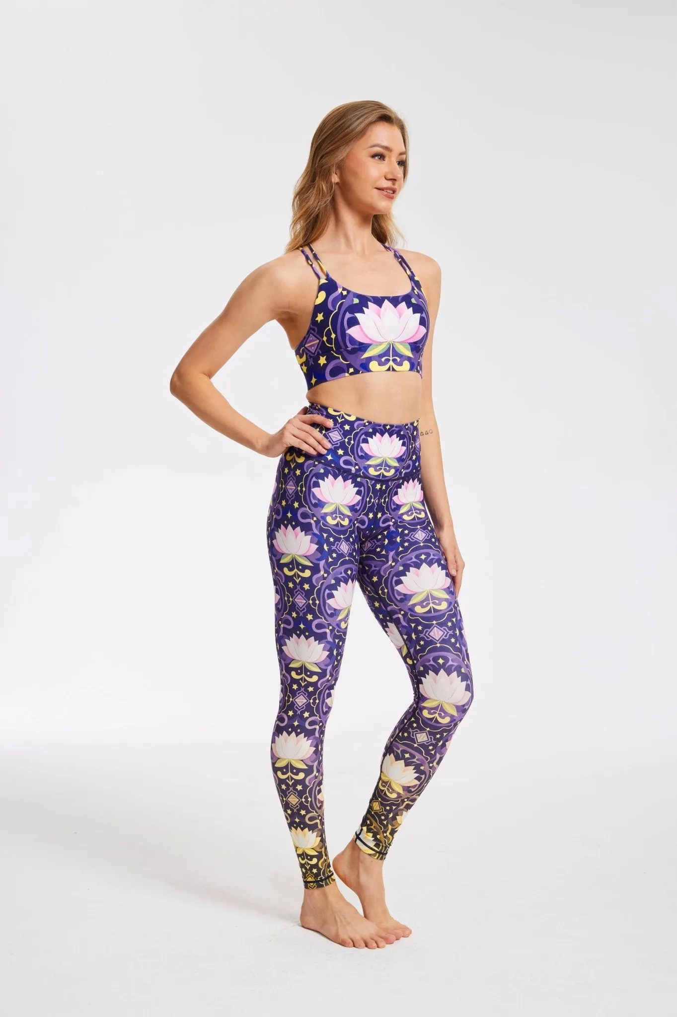 Midnight Lotus Elevate High-Waisted Leggings