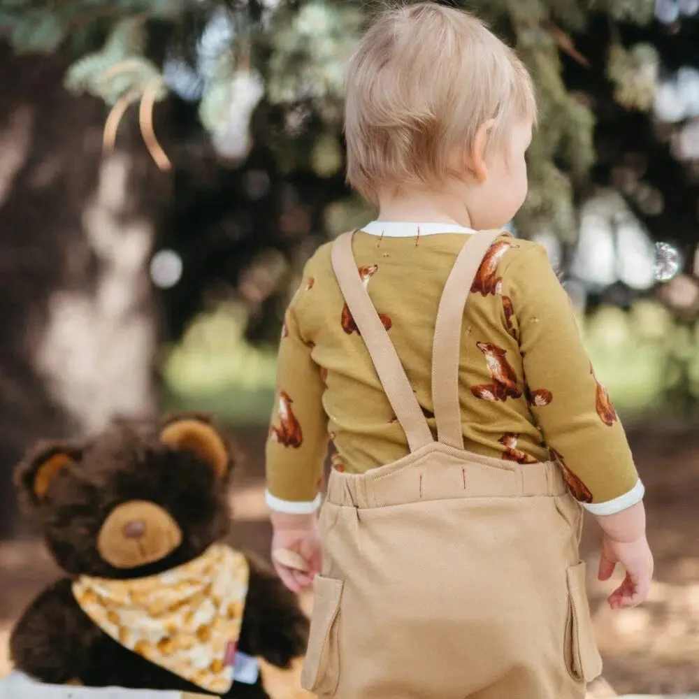 Milkbarn - Long Sleeve Organic Onesie - Gold Fox