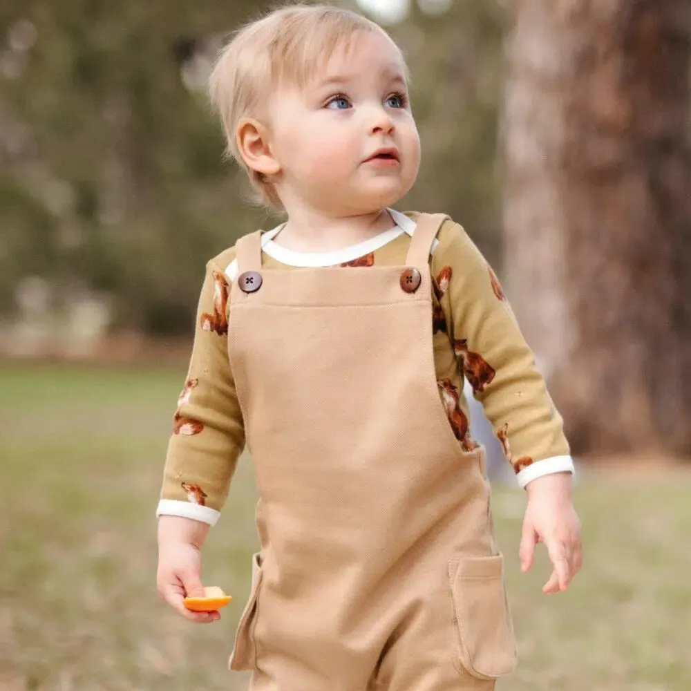 Milkbarn - Long Sleeve Organic Onesie - Gold Fox