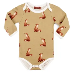 Milkbarn - Long Sleeve Organic Onesie - Gold Fox