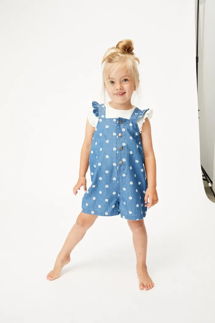 Milky | Daisy Chambray Overalls
