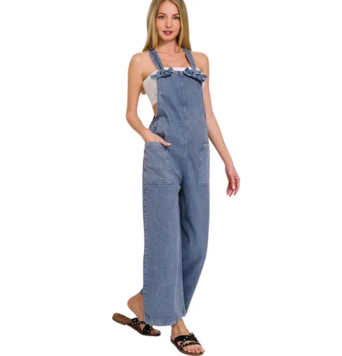 MINERAL WASHED JUMPSUIT OVERALLS // FINAL SALE