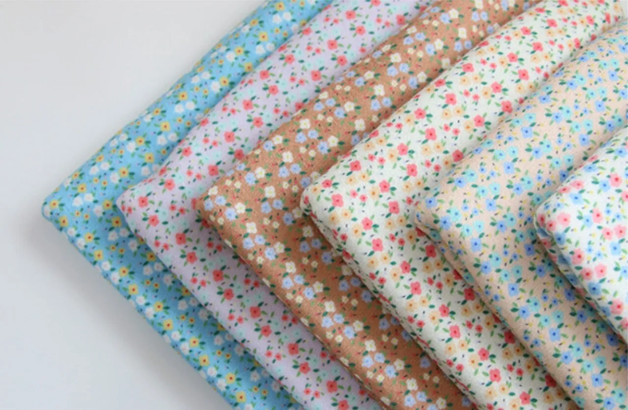 Mini Flowers Polyester Knit Fabric - In 6 Colors- 57 Inches Wide - By the Yard / 54506