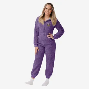 Minnesota Vikings Womens Sherpa One Piece Pajamas