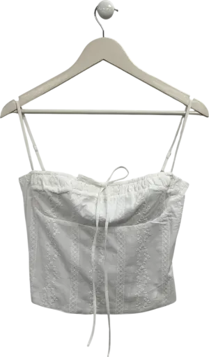 Mistress Rocks White Embroidered Floral Top UK M