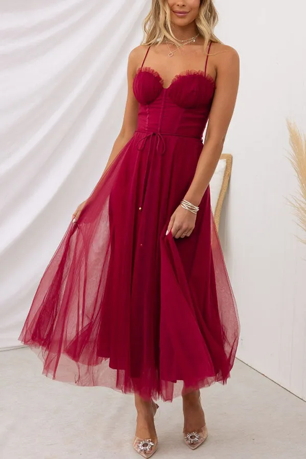 Modern-day Princess Chiffon Suspenders Party Maxi Dress