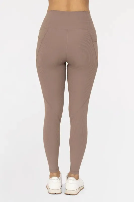 MONO B Soft Ribbed High Waisted Leggings