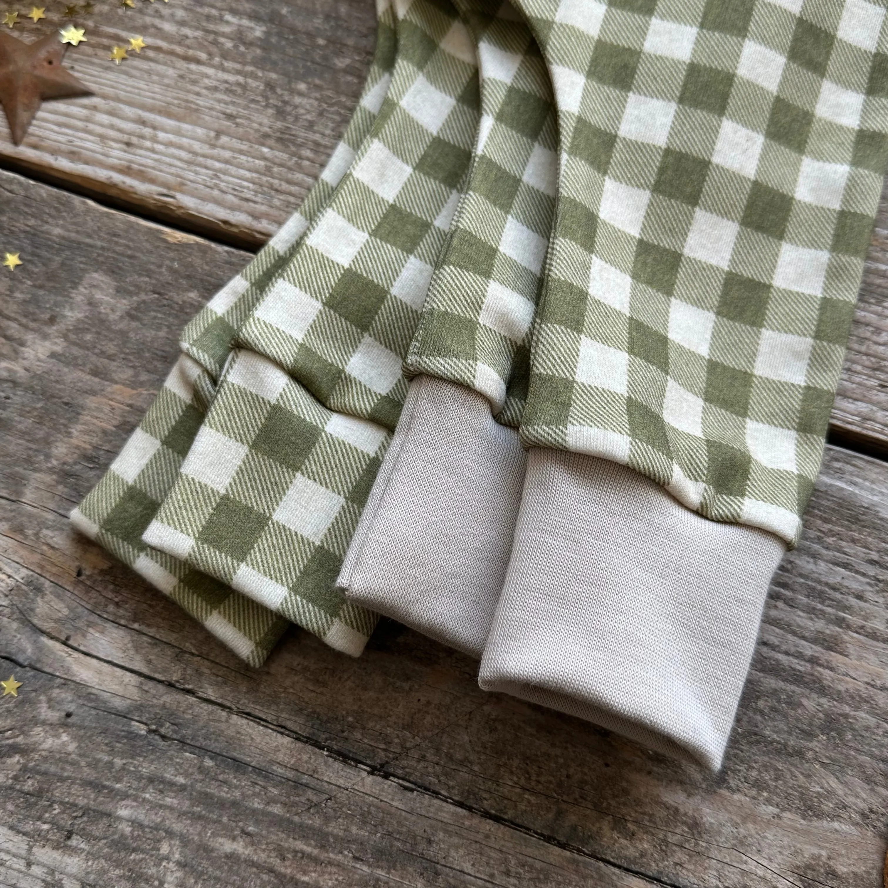 Moss Check Long Romper