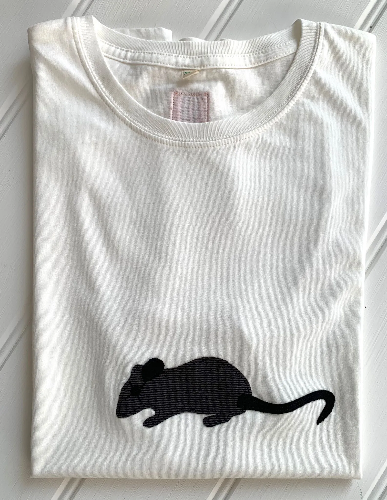 Mouse - Applique T-shirt - unisex - Cream