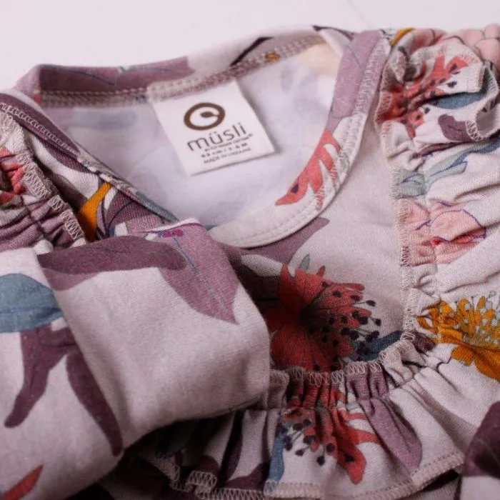Müsli Dahlia Printed Long Sleeve Baby Romper