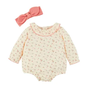 Mud Pie Ditsy Deer Bubble & Headband Set