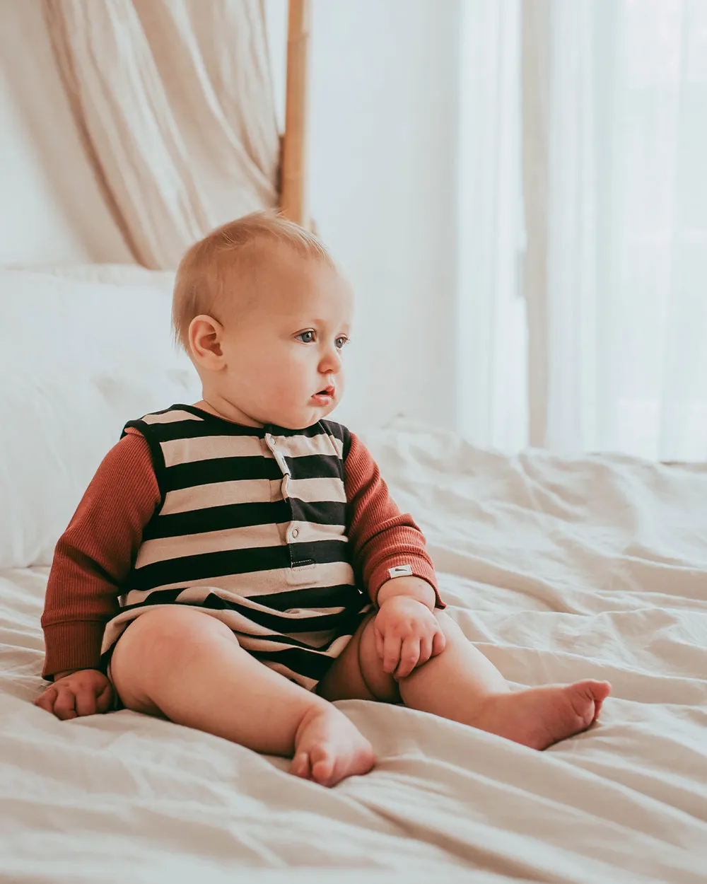 Multicolour Wide Stripe Print Romper