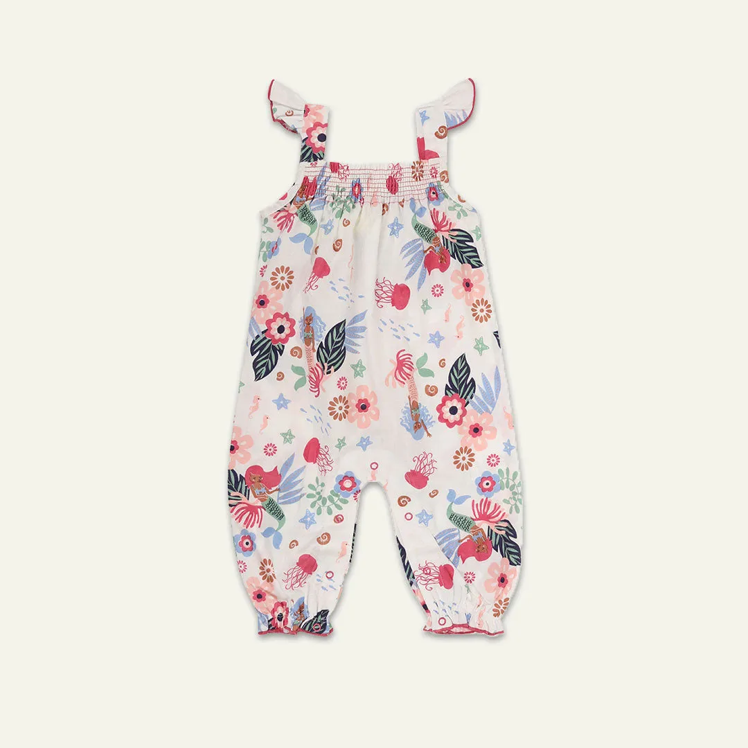 Multicoloured Mermaid Print Romper