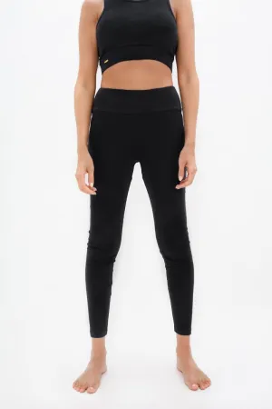 Munich  - High Waisted Leggings - Black Sand