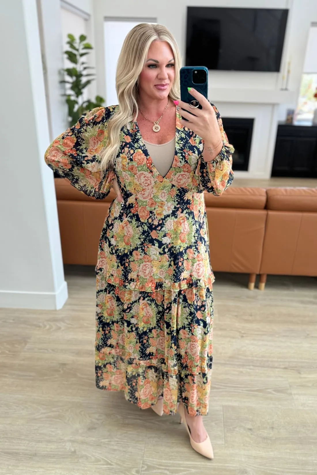 My Heart Will Go On Tiered Balloon Sleeve Dress
