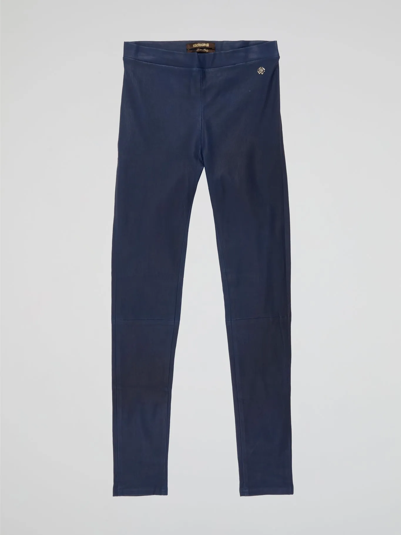 Navy Leather Leggings