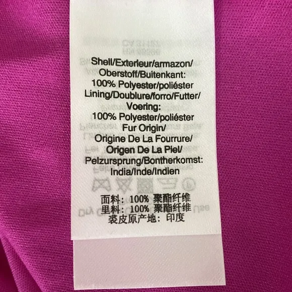 NEW DKNY Fuchsia Ruffle Chiffon Maxi Dress
