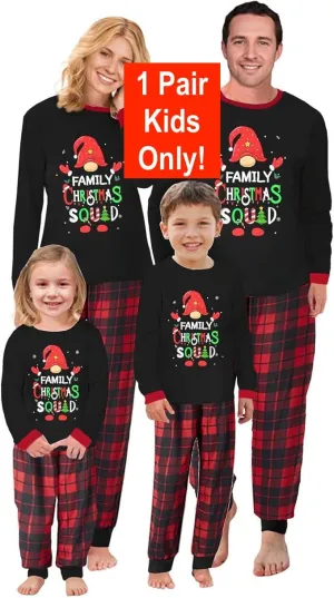 NEW EzonYanGo Matching Christmas Pyjamas Set Reindeer Pajamas PJs Set Xmas Sleepwear Nightwear for Kids, 1 Pair, Sz 10-12 Years