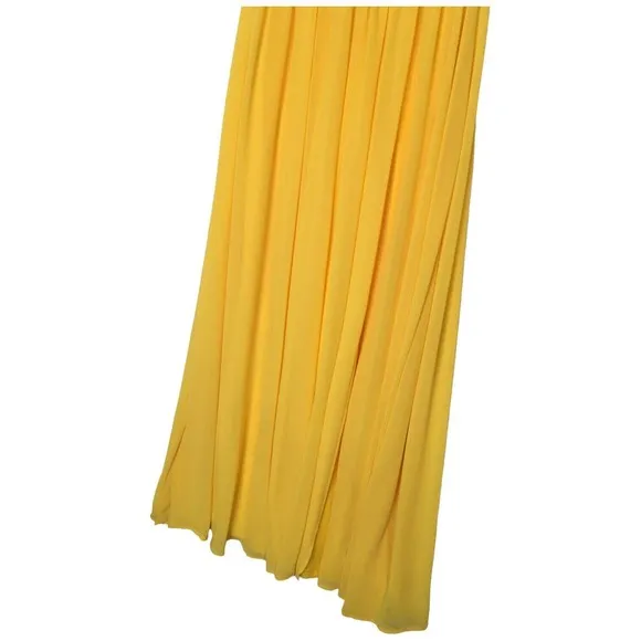 New Love X Design Womens XS Athen Plunging V Neck Maxi Gown Dress Sun Yellow
