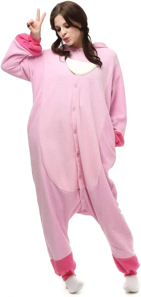 NEW TSMY Unisex Adults Lilo & Stitch Pink Stitch Onesie Pajamas Pink - Size Large - Retails $56 