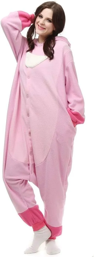 NEW TSMY Unisex Adults Lilo & Stitch Pink Stitch Onesie Pajamas Pink - Size Large - Retails $56 