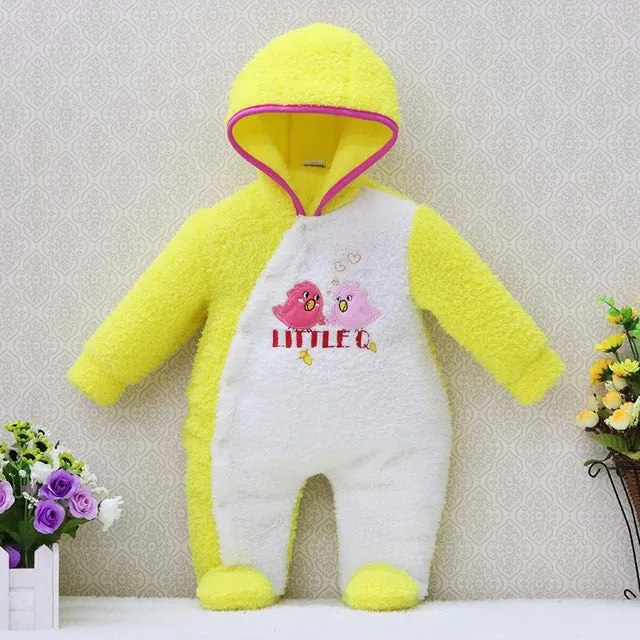 newborn hoodie autumn and warm winter girls one piece romper long sleeve boys clothes coral fleece baby rompers
