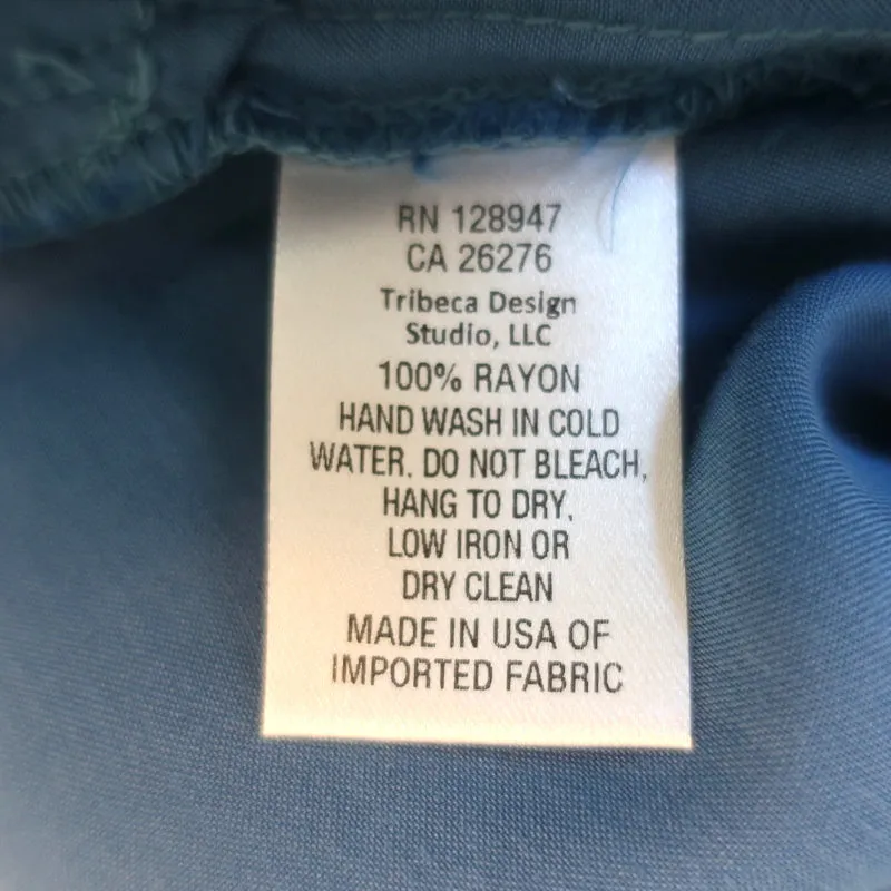 Nili Lotan Safi Pants Azure Blue Satin Size Medium NEW