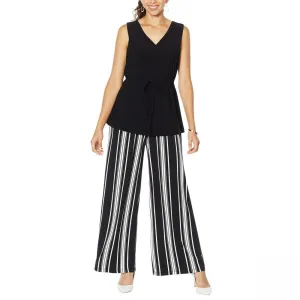 Nina Leonard Women's Popover Tunic And Palazzo Pant Jumpsuit